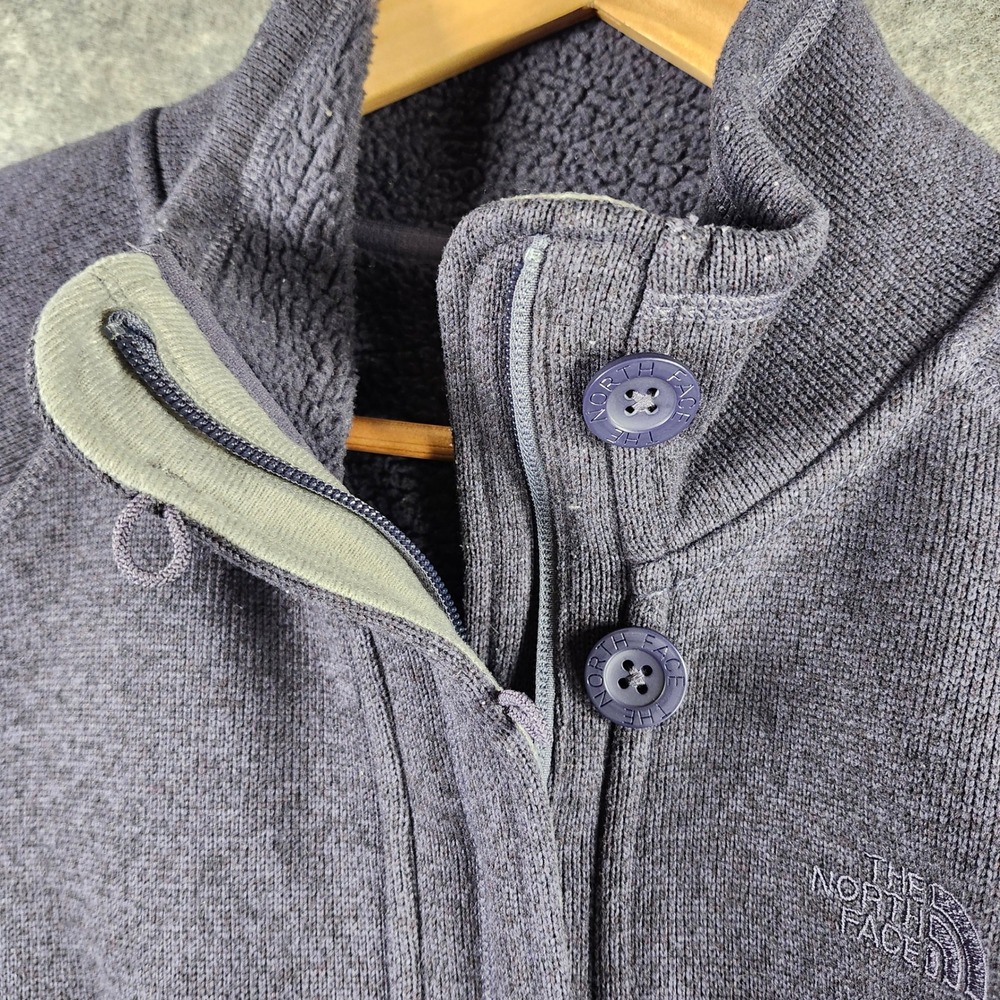 The North Face Womens XL Blue Sherpa Lined Full Zip Sweater Fleece Jacket Casual - Picture 9 of 16